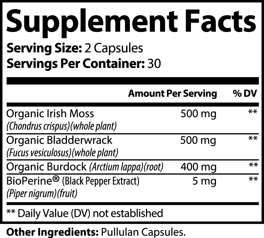 Sea Moss with Organic Burdock and BioPerine